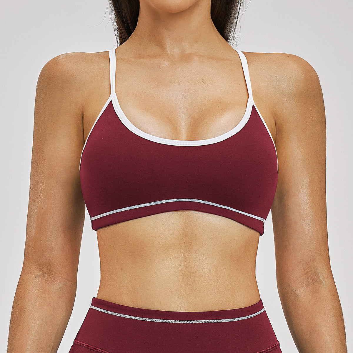 SOLBANA Riviera Contrast Crossback Bra in Retro Red