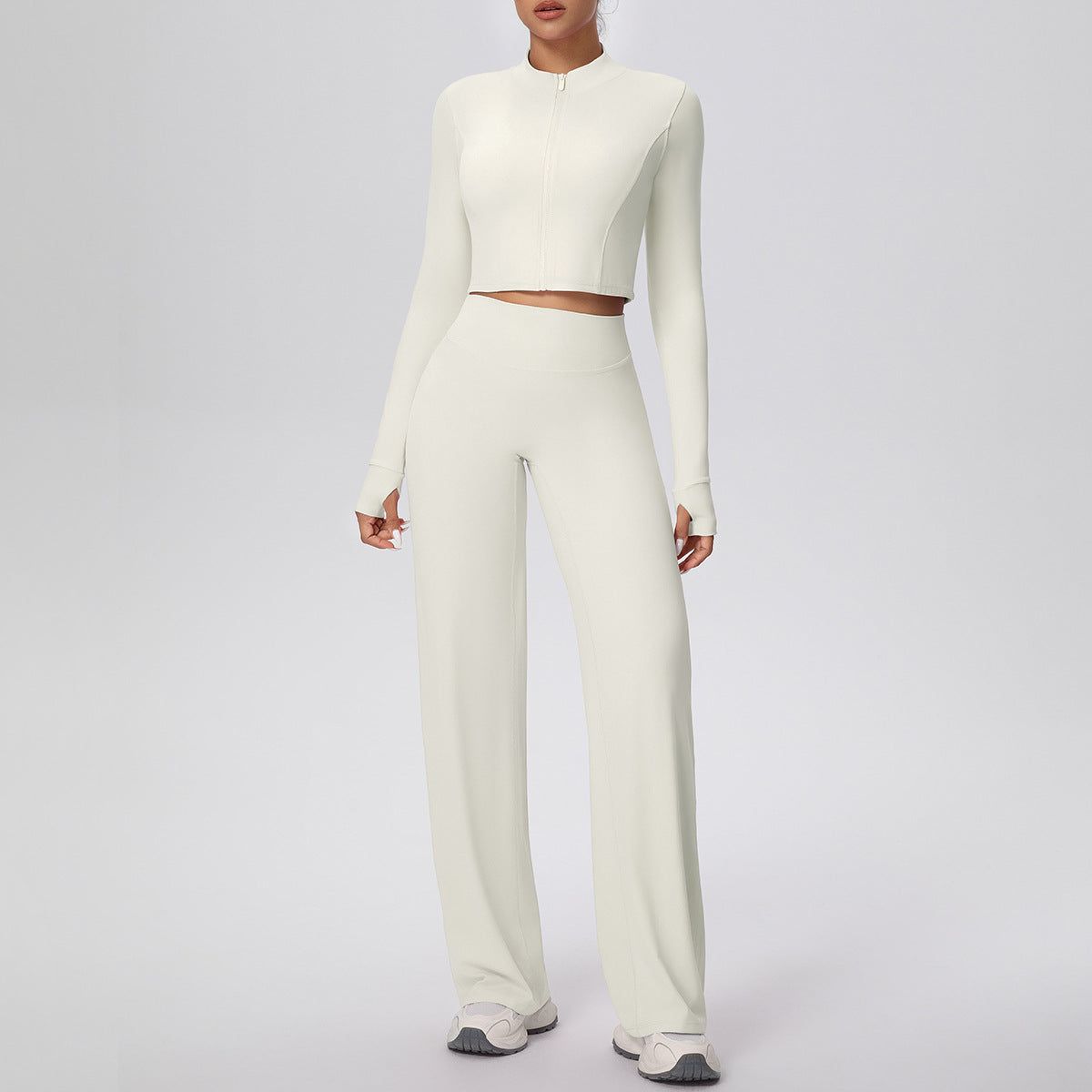 SOLBANA Coast Zip Pant Set in Ivory