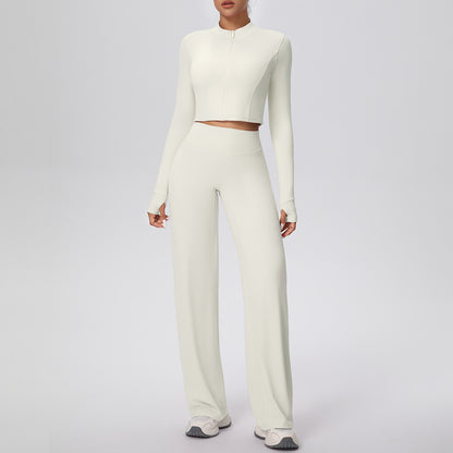 SOLBANA Coast Zip Pant Set in Ivory