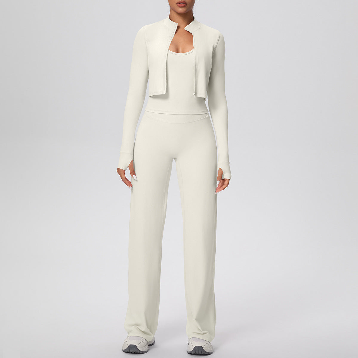 SOLBANA Coast Strap 3-Piece Pant Set in Ivory