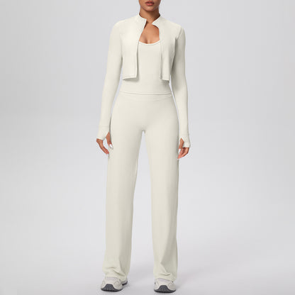 SOLBANA Coast Strap 3-Piece Pant Set in Ivory