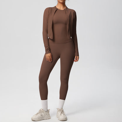 SOLBANA Studio Zip matching three-piece legging outfit
