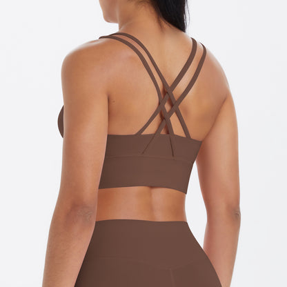 SOLBANA Form Double-Strap Crossback Bra in Espresso