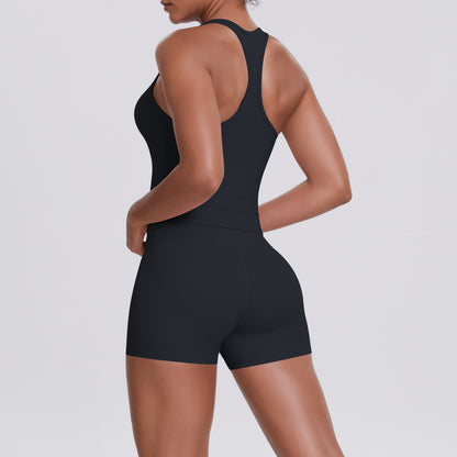 SOLBANA Form Tank 2-Piece Short Set in Black