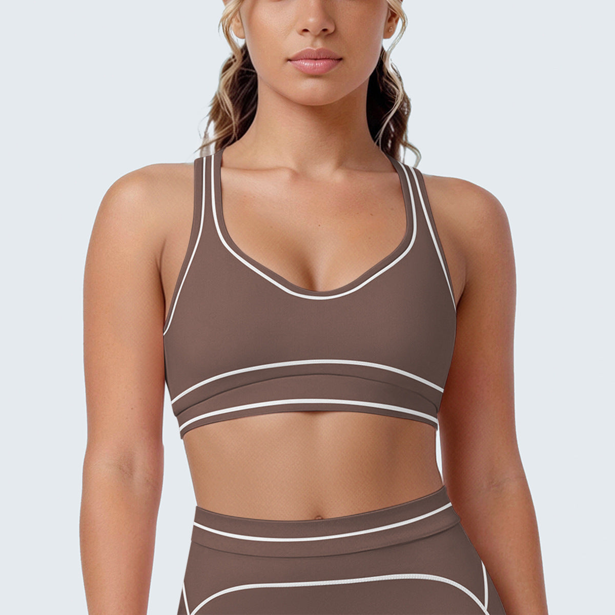 SOLBANA Contour Contrast U-Back Bra in Brown