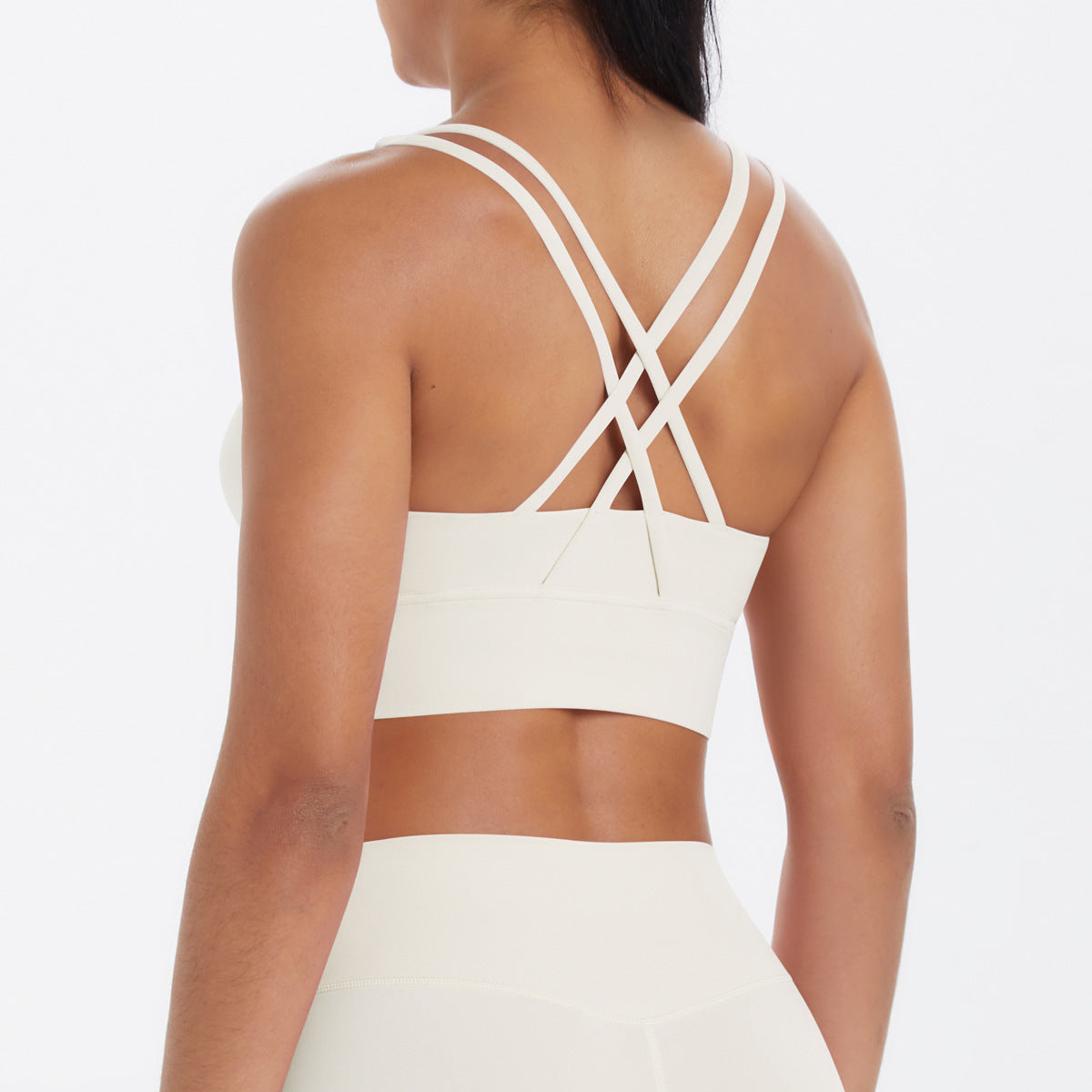 SOLBANA Form Double-Strap Crossback Bra in Ivory