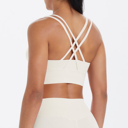 SOLBANA Form Double-Strap Crossback Bra in Ivory
