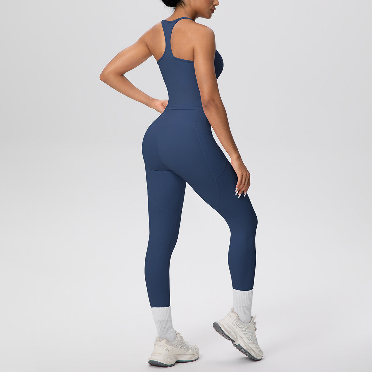 SOLBANA Form Pocket 2-Piece Legging Set in Blue