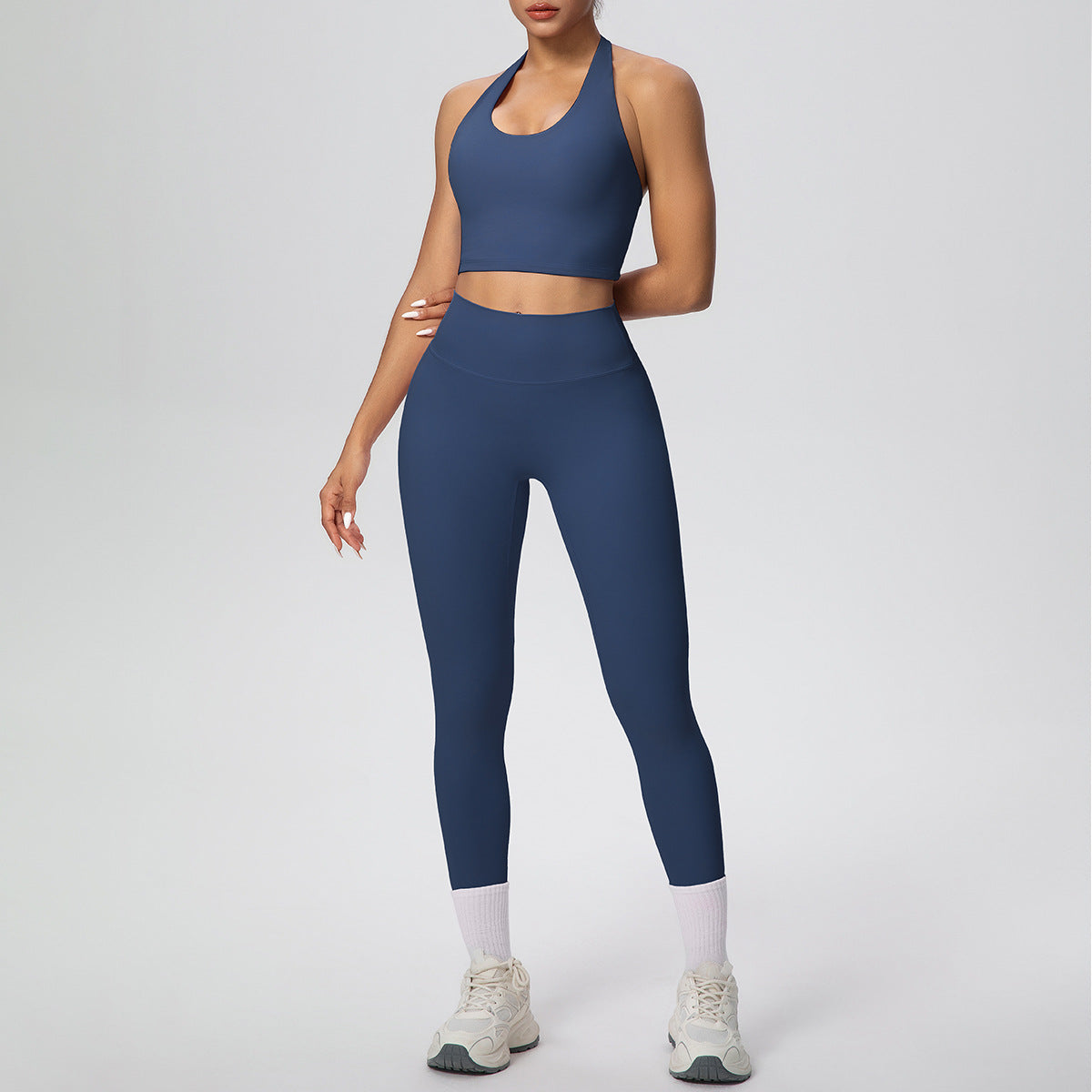 SOLBANA Studio Halter 2-Piece Pant Set in Blue