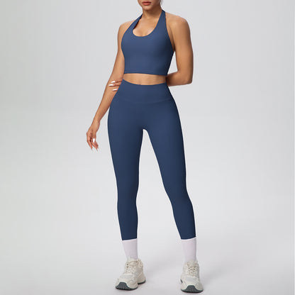 SOLBANA Studio Halter 2-Piece Pant Set in Blue