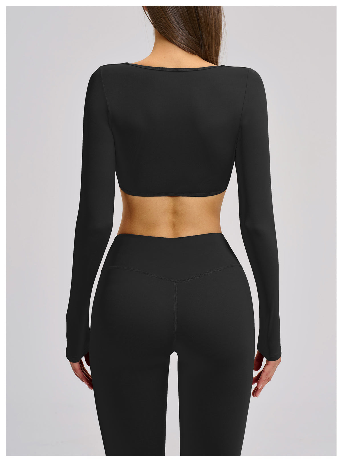 SOLBANA Studio Cropped V-Neck Long Sleeve - alternate product view