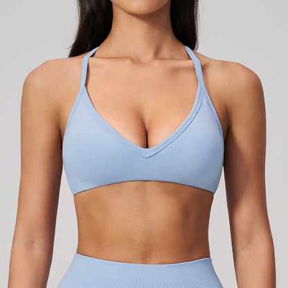 SOLBANA Studio Seamless Halter Bra in Light Blue