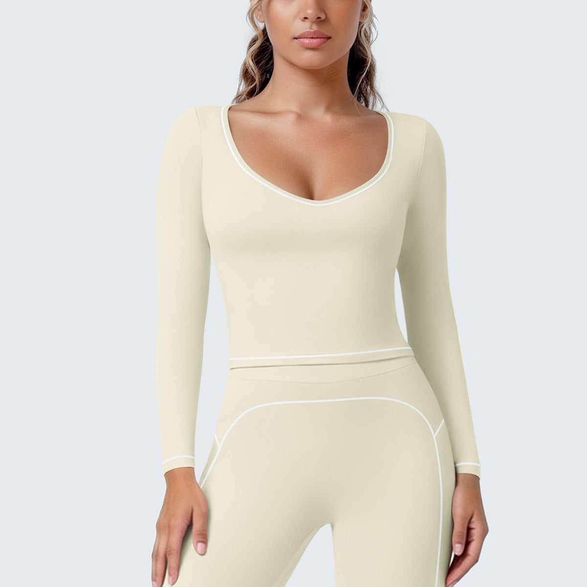 SOLBANA Contour Contrast Long Sleeve in Apricot