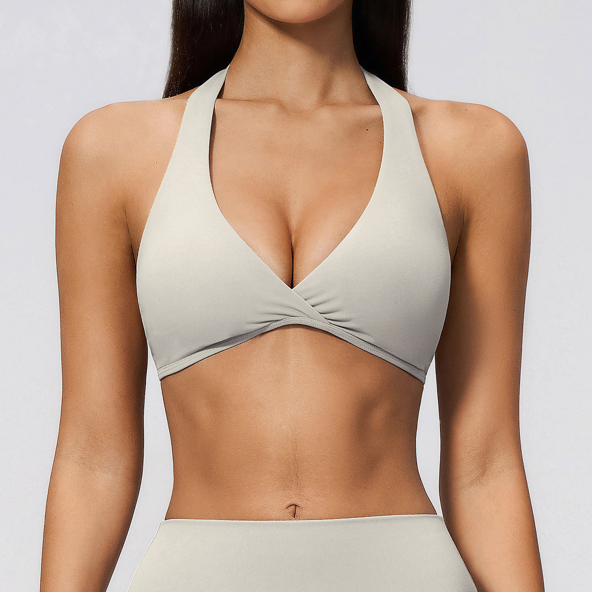 SOLBANA Studio Adjustable Halter Bra in Pearl Gray