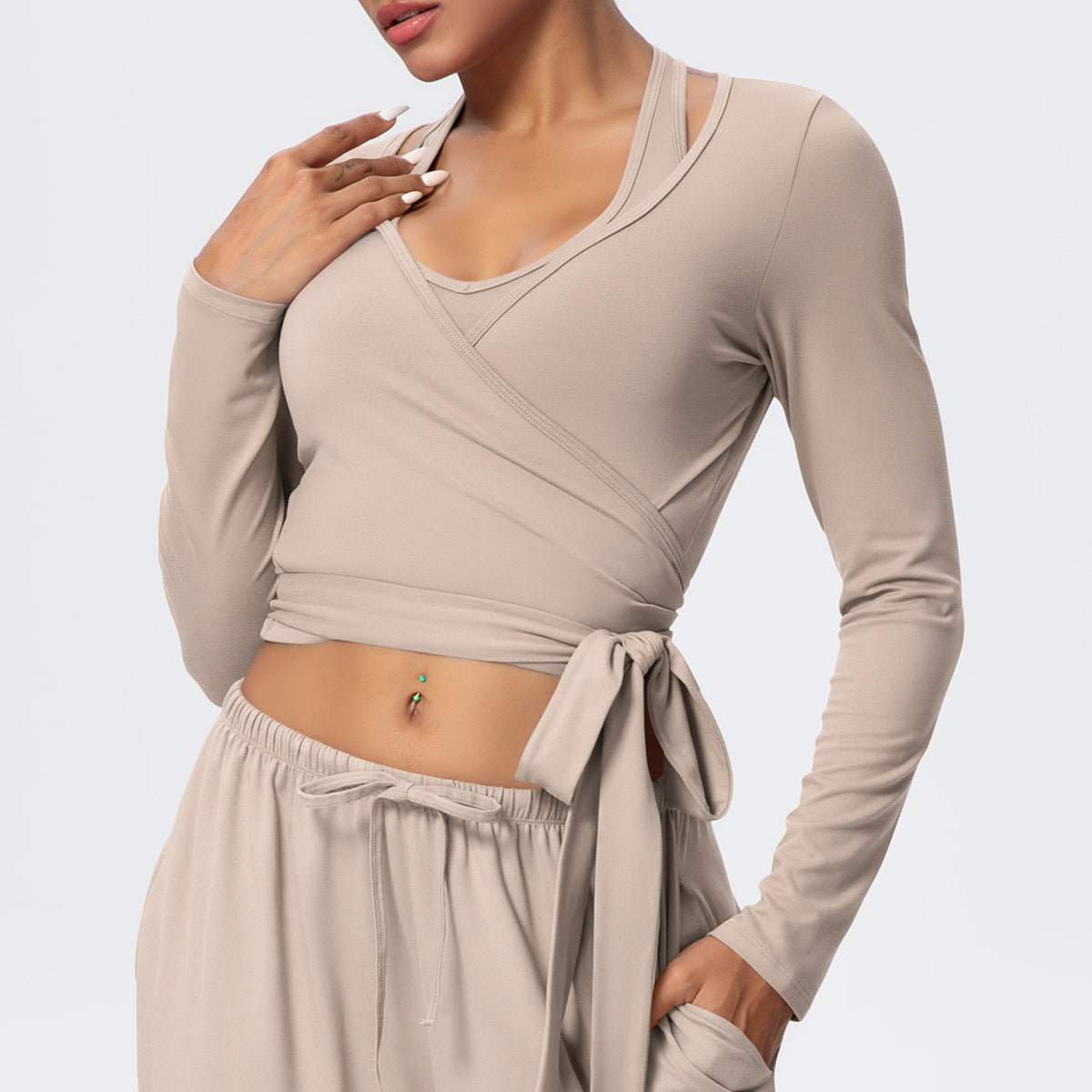 SOLBANA Studio Tie-Detail Long Sleeve in Linen