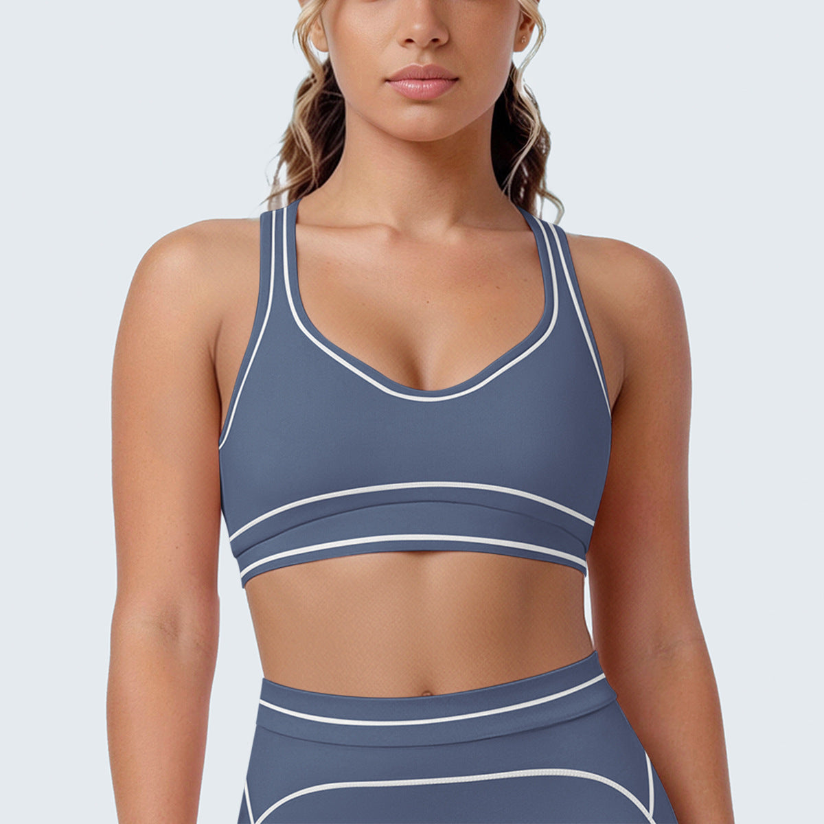 SOLBANA Contour Contrast U-Back Bra in Navy