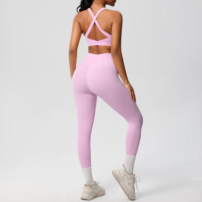 SOLBANA Studio Tie-Back 2-Piece Legging Set in Blush