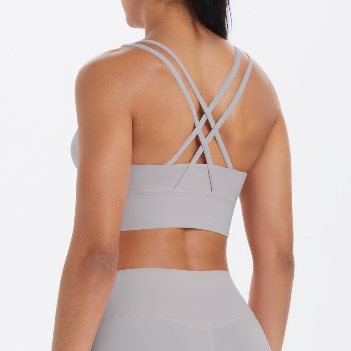 SOLBANA Form Double-Strap Crossback Bra in Stone