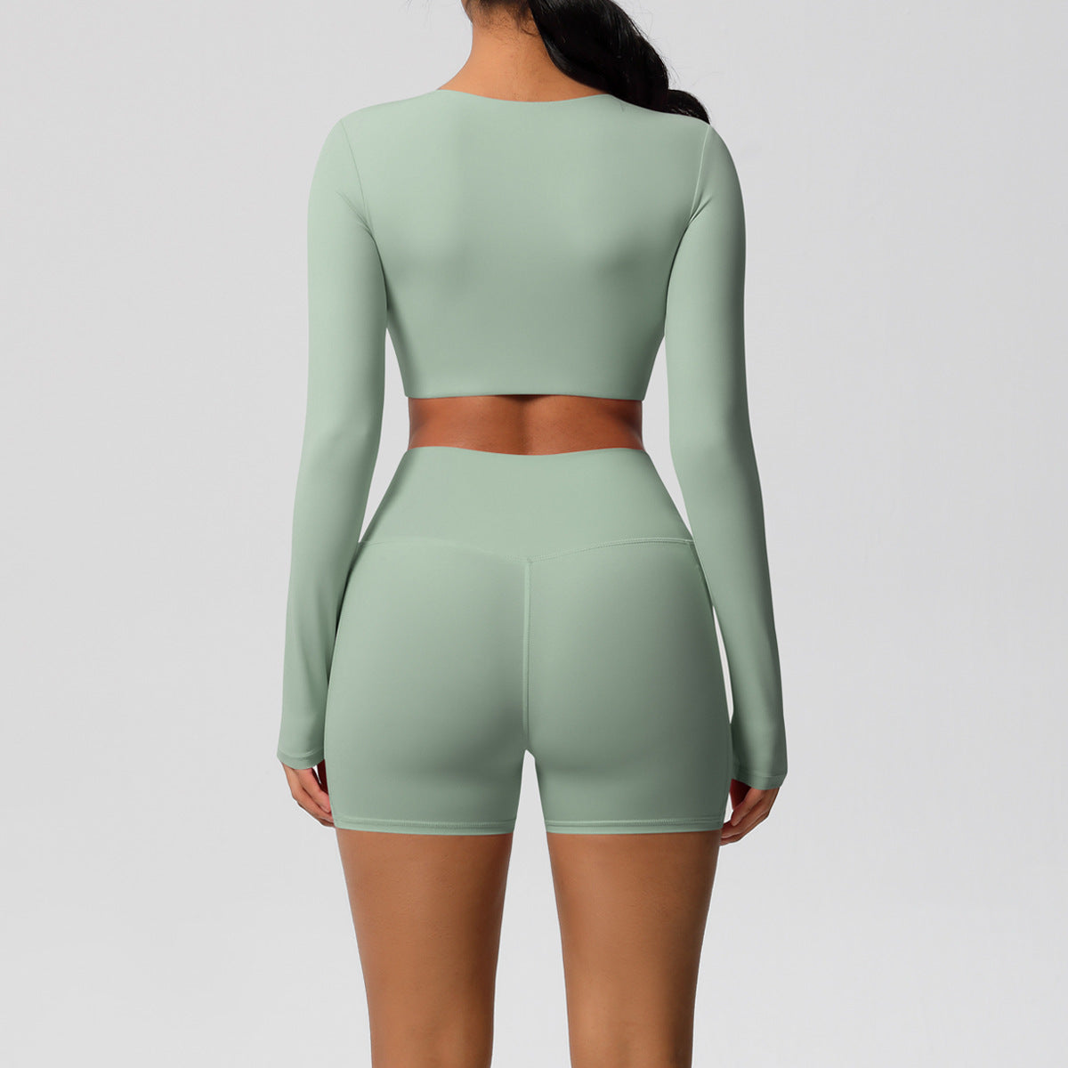 SOLBANA Studio Pocket Long-Sleeve 2-Piece Short Set - alternate product view