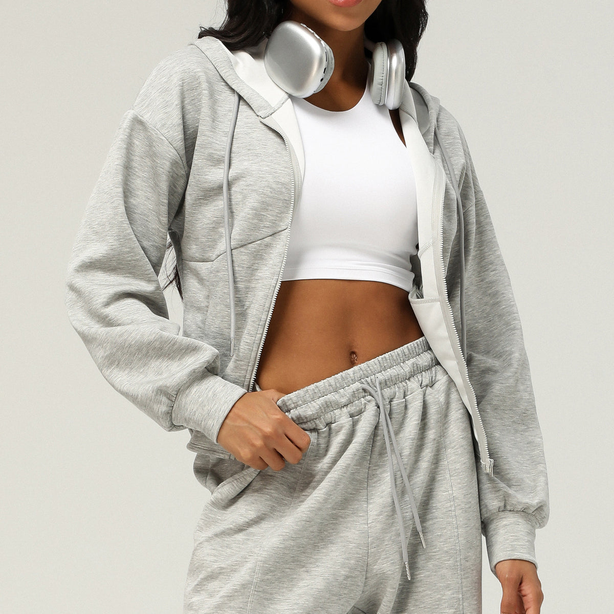 SOLBANA Coast Zip Hoodie in Gray