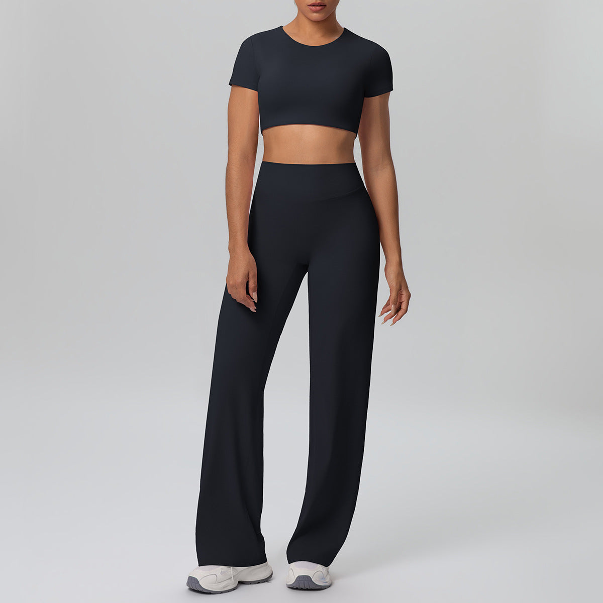 SOLBANA Coast Tee 2-Piece Pant Set in Black