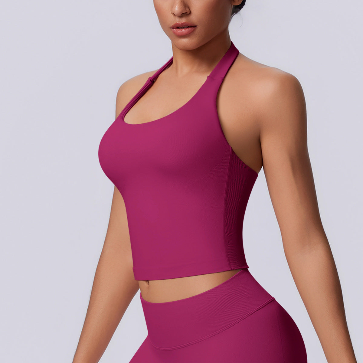 SOLBANA Studio Halter Tank in Wild Berry