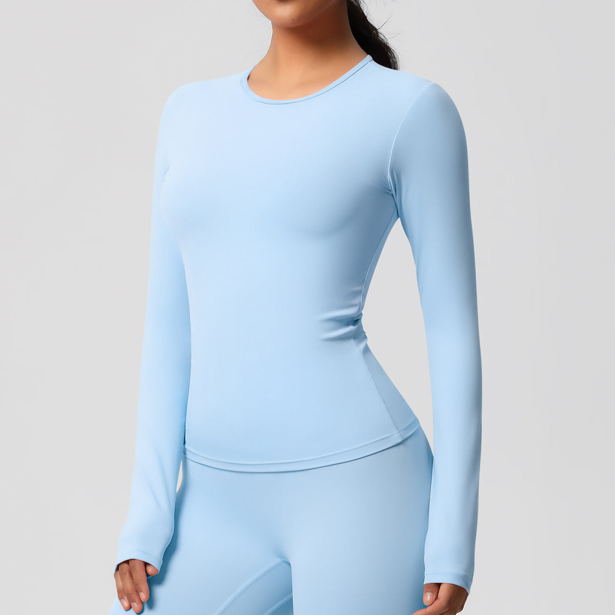 SOLBANA Form Brushed Long Sleeve in Sky Blue