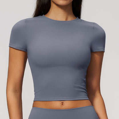 SOLBANA Form Fitted Tee in Haze Blue