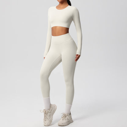 SOLBANA Form Long-Sleeve 2-Piece Legging Set in Ivory