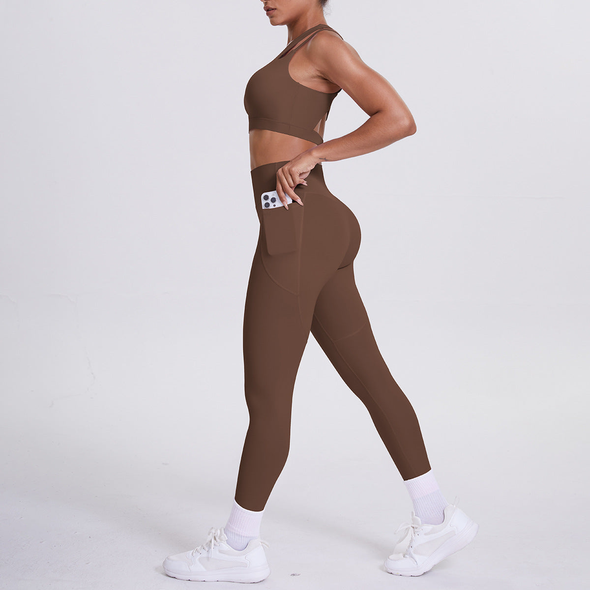 SOLBANA Studio One-Shoulder Pocket Legging Set - alternate product view