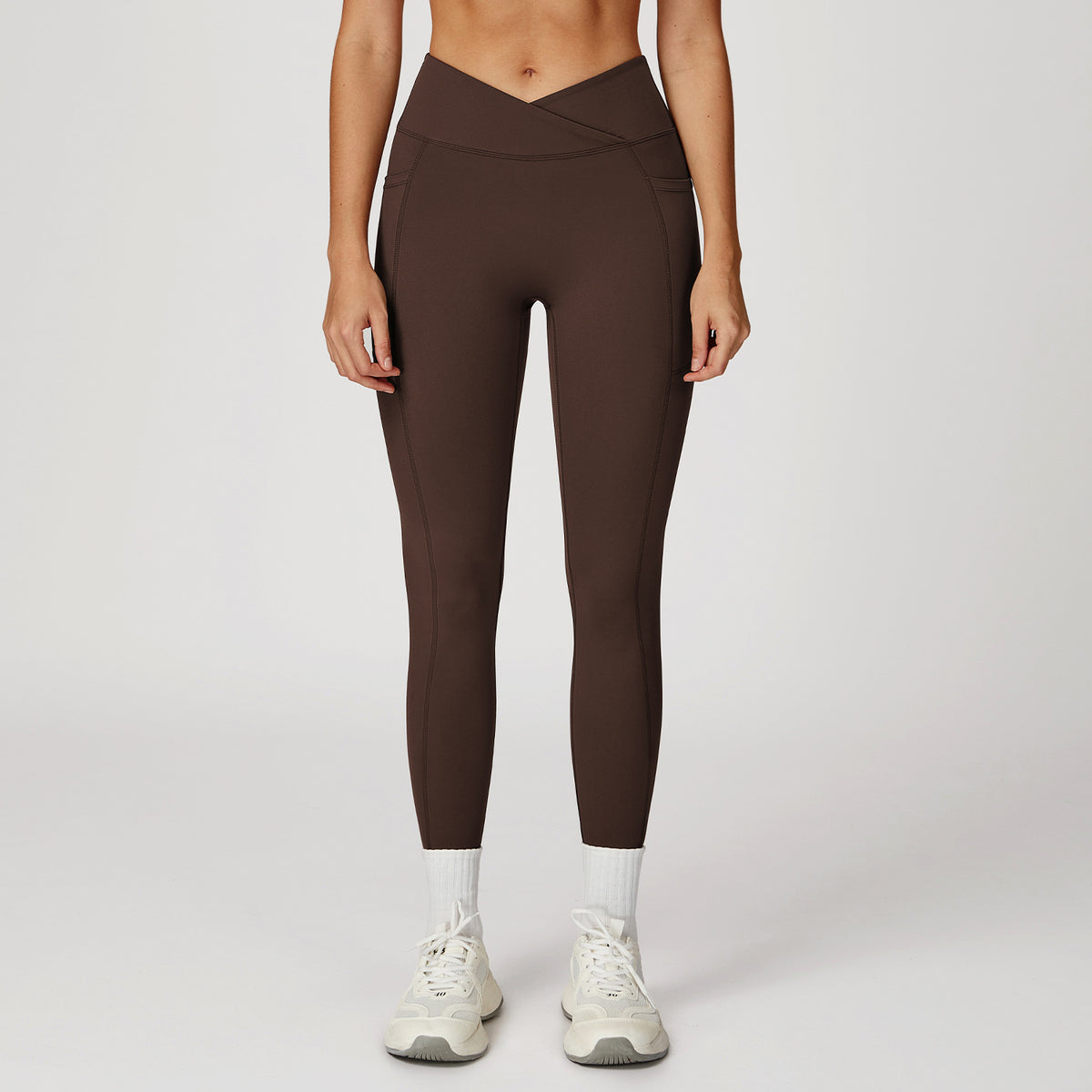 SOLBANA Studio Cross-Waist Legging in Espresso