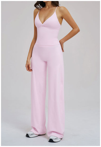 SOLBANA Studio Cutout 2-Piece Wide-Leg Set