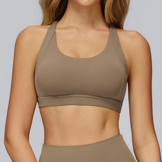 SOLBANA Studio Crossback Cutout Bra in Black