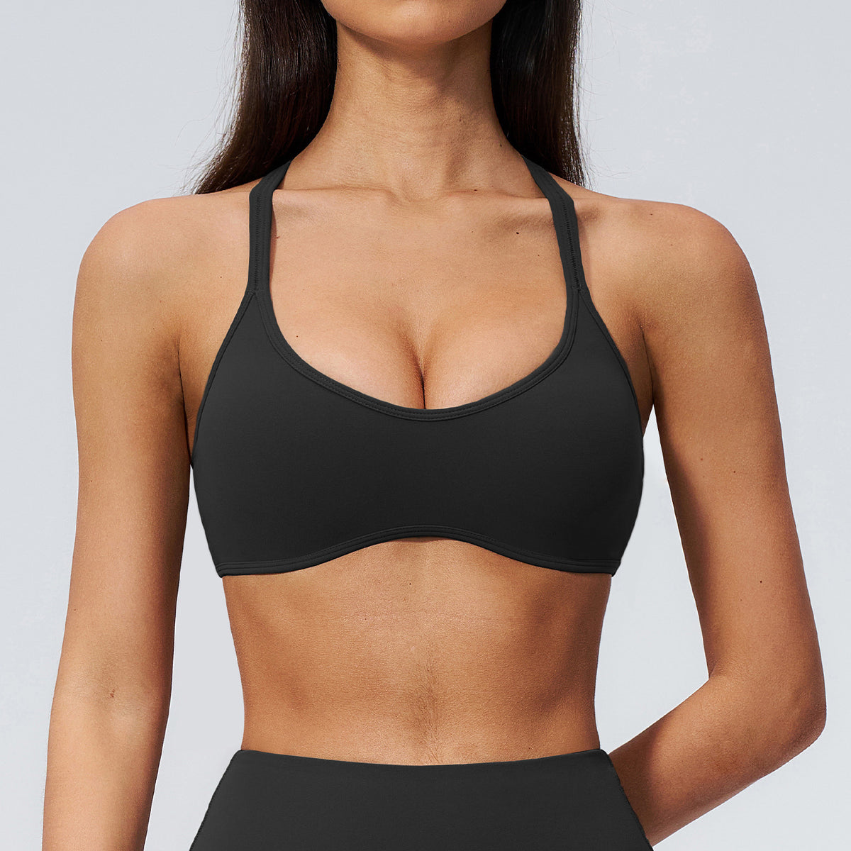 SOLBANA Studio Crossback Bra in Midnight