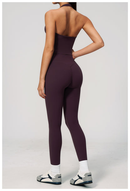 SOLBANA Studio Deep-V Halter 2-Piece Legging Set - alternate product view