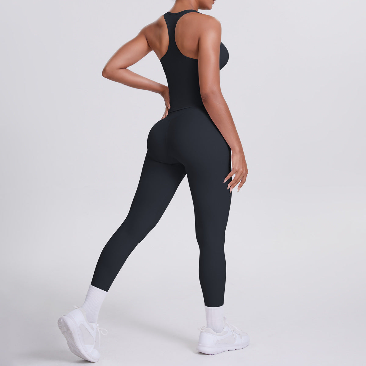 SOLBANA Form Tank 2-Piece Legging Set in Black