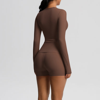 SOLBANA Studio Long-Sleeve 2-Piece Short Set - alternate product view