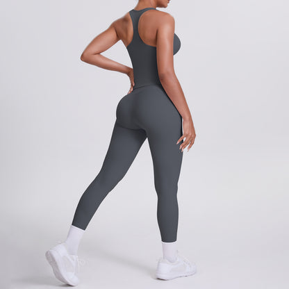 SOLBANA Form Tank 2-Piece Legging Set in Gray