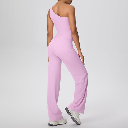 SOLBANA Coast Asymmetric Pant Set in Cherry Blossom Pink