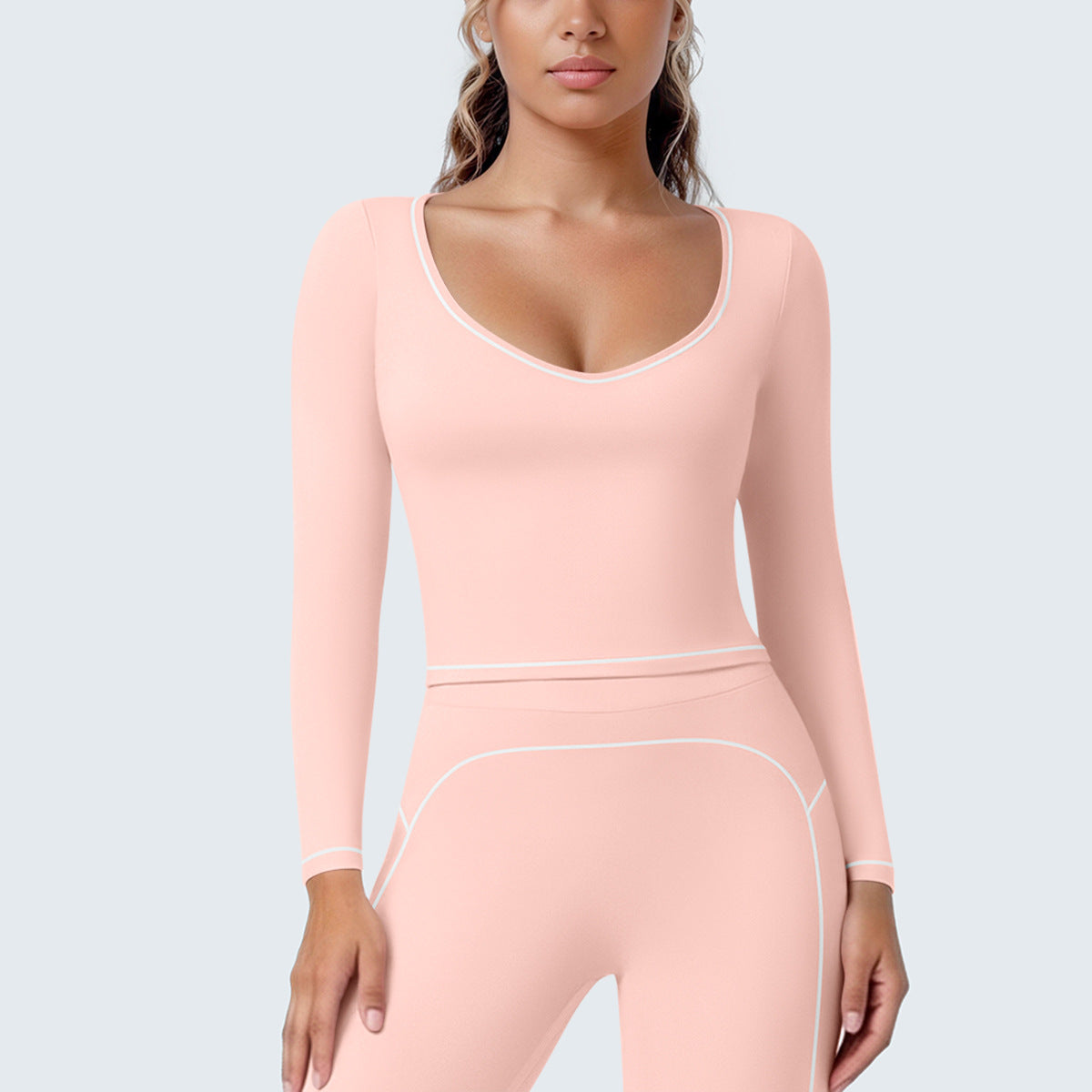 SOLBANA Contour Contrast Long Sleeve in Pink