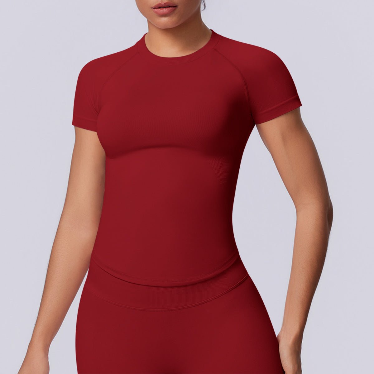 SOLBANA Studio Seamless Tee in Wine