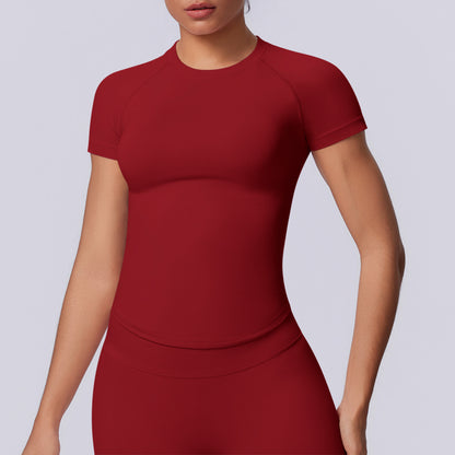SOLBANA Studio Seamless Tee in Wine