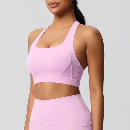 SOLBANA Studio Cutout Bra in Pink