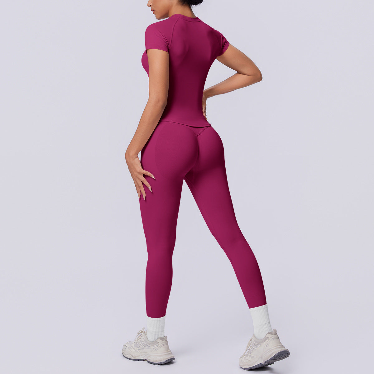 SOLBANA Studio Tee Legging Set in Wild Berry