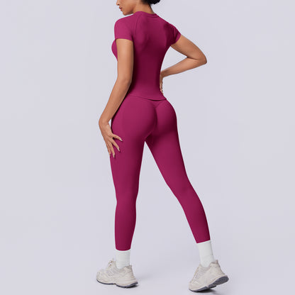 SOLBANA Studio Tee Legging Set in Wild Berry