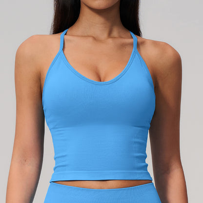 SOLBANA Studio Y-Back Sports Bra in Ocean