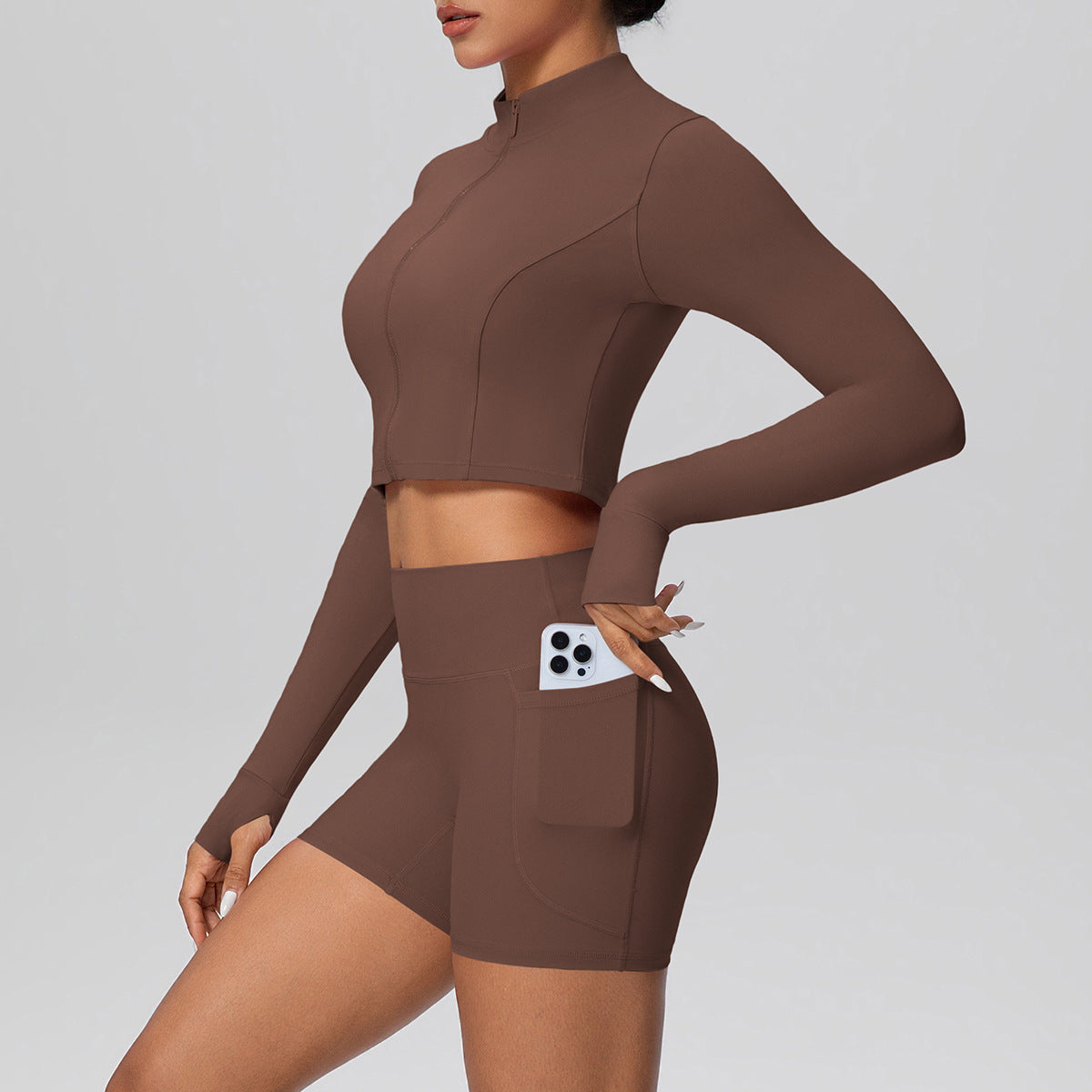 SOLBANA Studio Zip Pocket 2-Piece Short Set - alternate product view