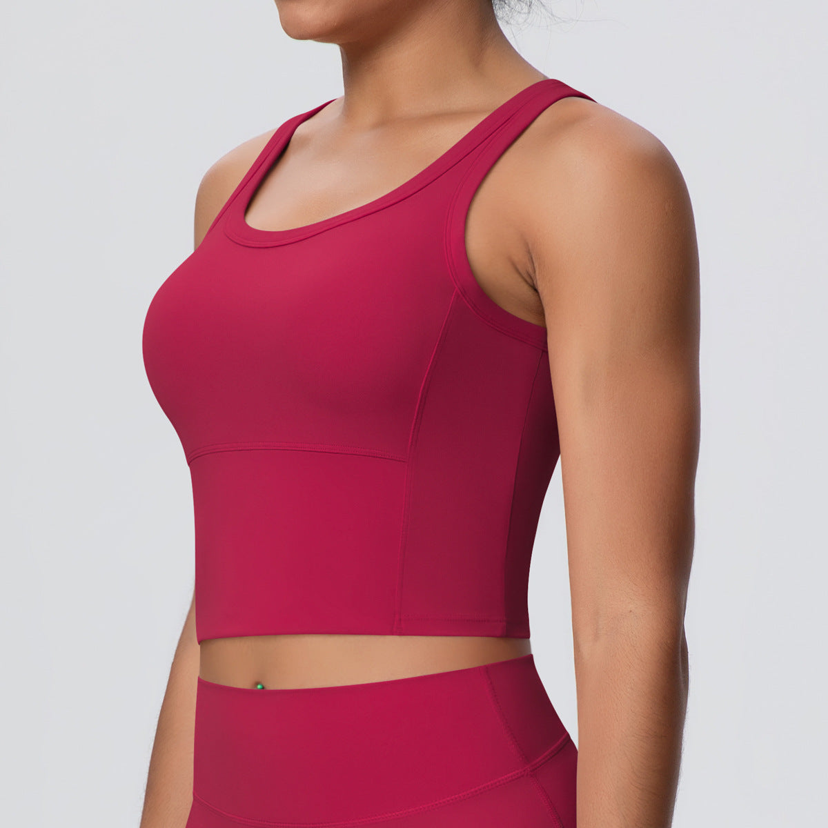 SOLBANA Studio Padded Tank in Carmine