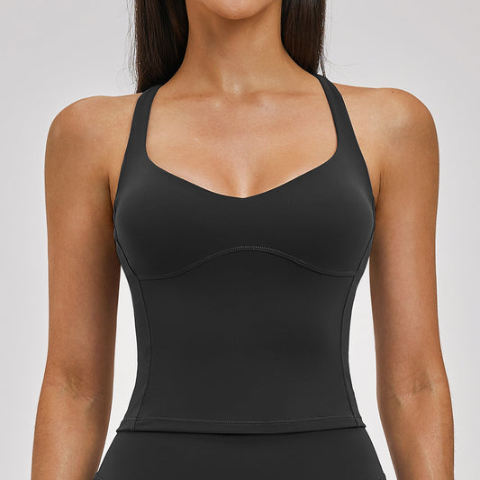 SOLBANA Form Crossback Tank in Black