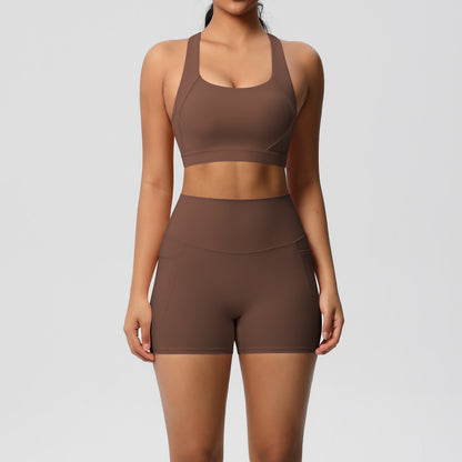 SOLBANA Studio Halter Pocket 2-Piece Short Set